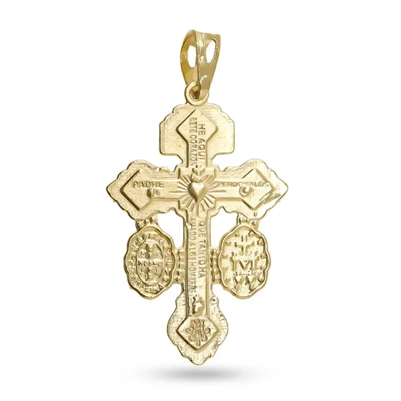 Cruz del Perdón Colgante Plata Ley 925m maciza chapada oro 36 mm. JES
