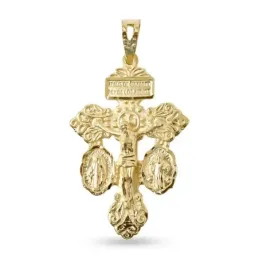 Cruz del Perdón Colgante Plata Ley 925m maciza chapada oro 36 mm. JES
