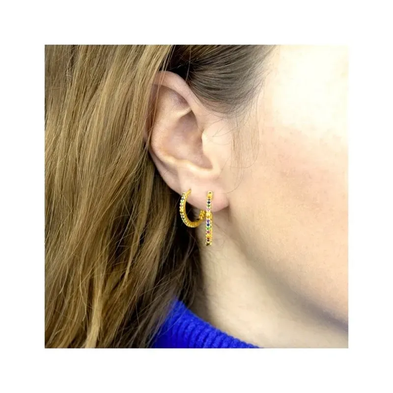 Aros Pendientes Argollas en Plata de Ley 925m chapado oro con 16 mm.