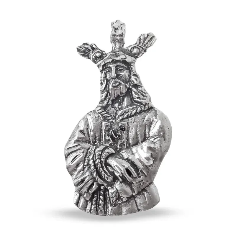 Colgante plata Ley 925m macizo 29mm. imágen Cristo Cautivo de Málaga detalles tallados