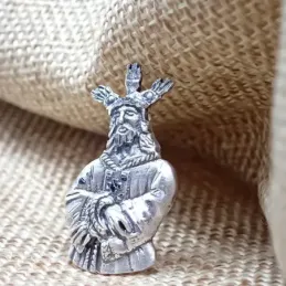 Colgante plata Ley 925m macizo 29mm. imágen Cristo Cautivo de Málaga detalles tallados