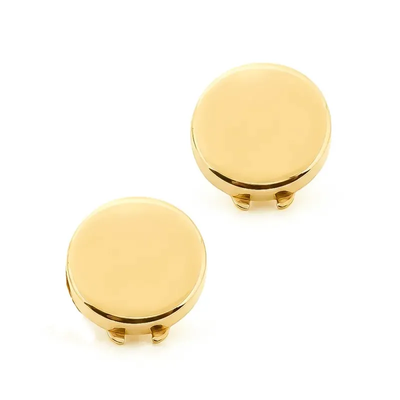 Cubrebotones en Plata Ley 925m chapados en oro de 16 mm. lisos. Graba