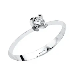 Solitario oro blanco 18k circonita 3.5mm. [AA0482]