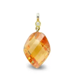 Colgante oro bicolor 18k mujer 20 mm. topacio combinada circonita