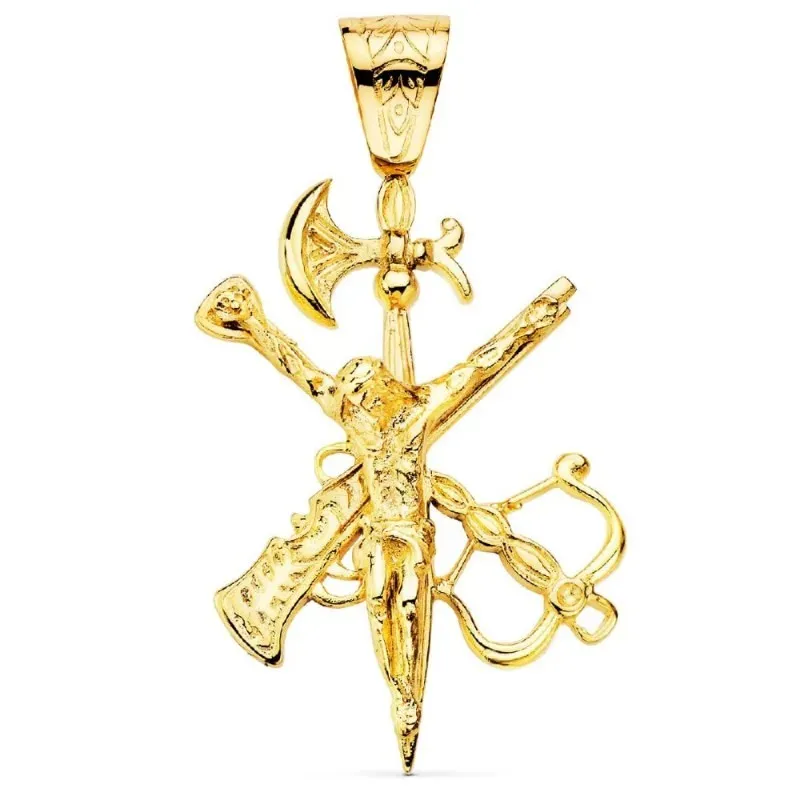 Cristo de la Legión colgante oro 18k unisex 55 mm. detalles tallados