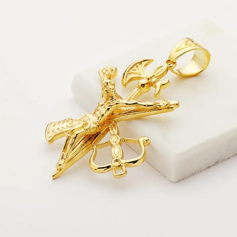Cristo de la Legión colgante oro 18k unisex 55 mm. detalles tallados