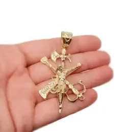 Cristo de la Legión colgante oro 18k unisex 55 mm. detalles tallados