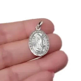 Virgen de Guadalupe de México Medalla en Plata de Ley 925m maciza de
