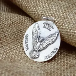 Paloma Espíritu Santo Colgante en Plata de Ley 925m macizo de 27 mm.