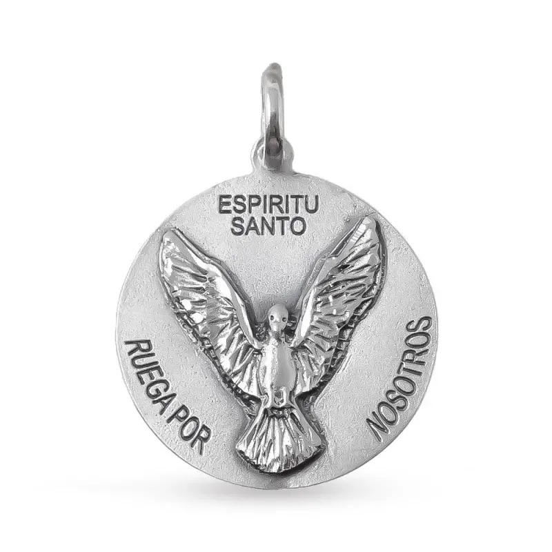 Paloma Espíritu Santo Colgante en Plata de Ley 925m macizo de 27 mm.