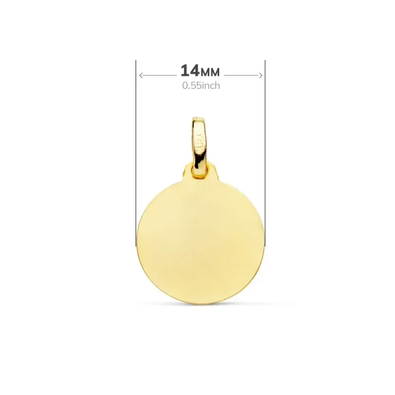Medalla oro 18k escapulario Bautismo 14mm. [AB3763]