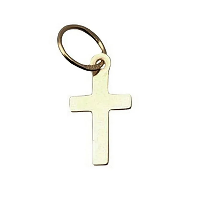 Cruz crucifijo oro 18k simple liso [4902]