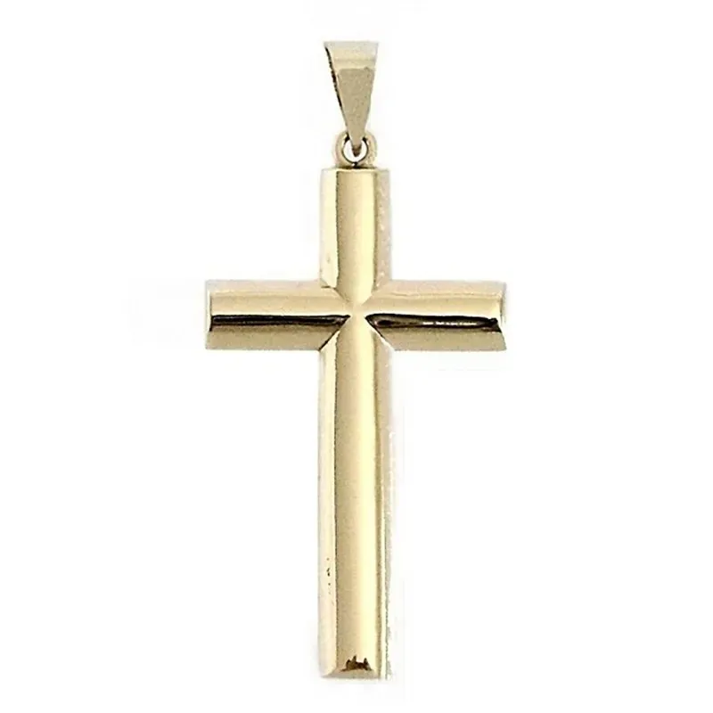 Cruz crucifijo oro 9k lisa 30 oval [7248]