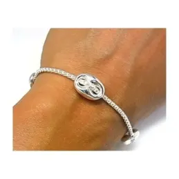 Pulsera plata ley 925m cadena coreana motivos calabrotes [AB0282]