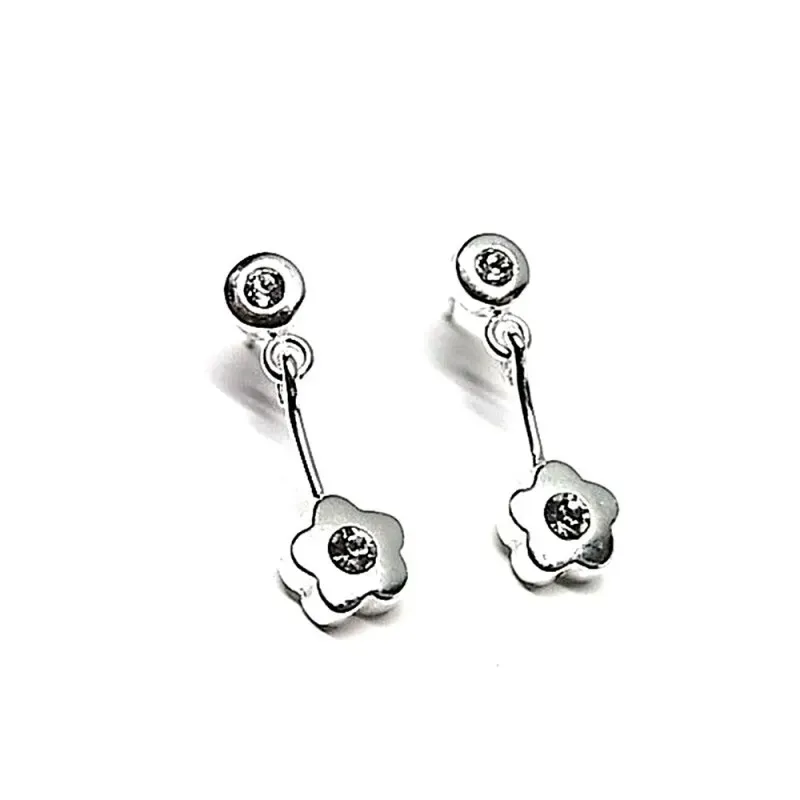 Pendientes plata ley 925m 20mm. circonita [AA8894]
