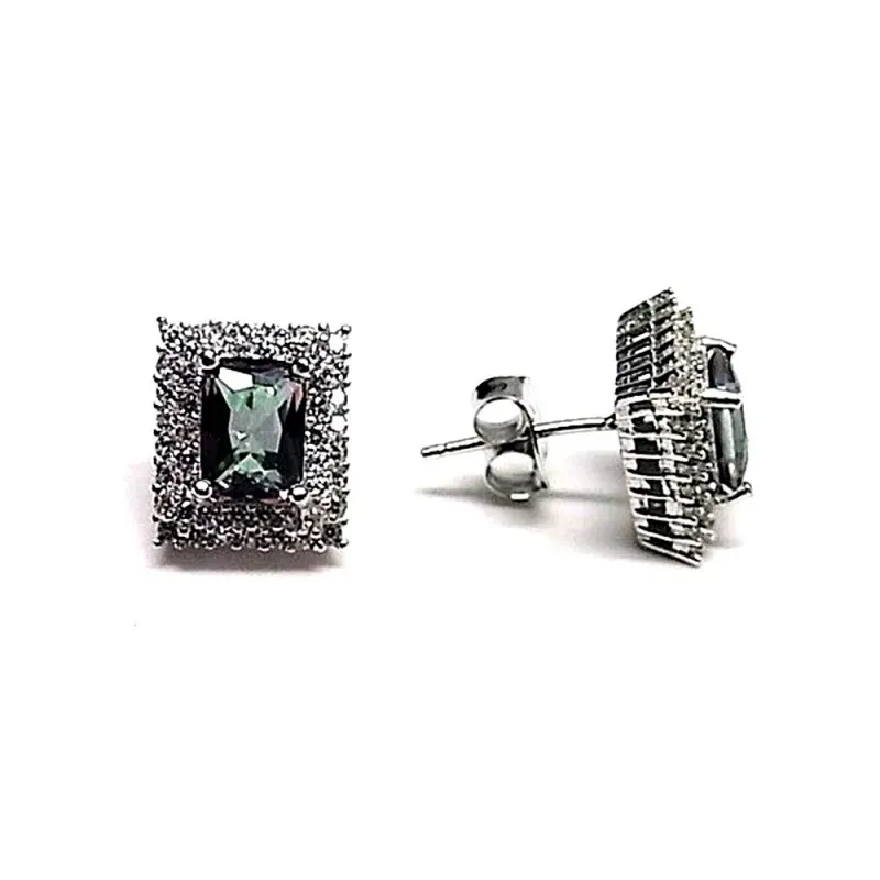 Pendientes plata ley 925m 11mm. rodiado topacio místico [AA8996]