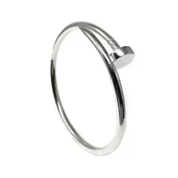 Pulsera plata Ley 925m rígida clavo [AB1612]