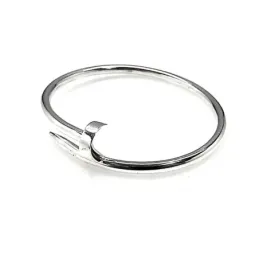 Pulsera plata Ley 925m rígida clavo [AB1612]