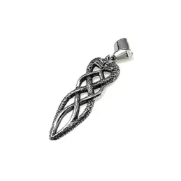 Colgante plata Ley 925m amuleto serpientes 32mm. [AB1625]