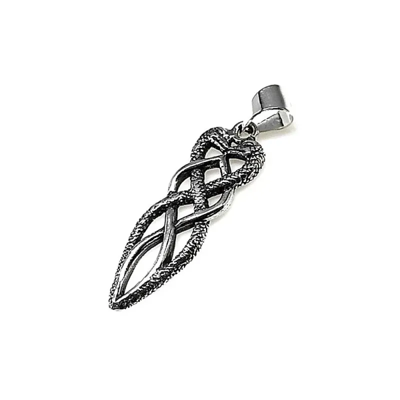 Colgante plata Ley 925m amuleto serpientes 32mm. [AB1625]