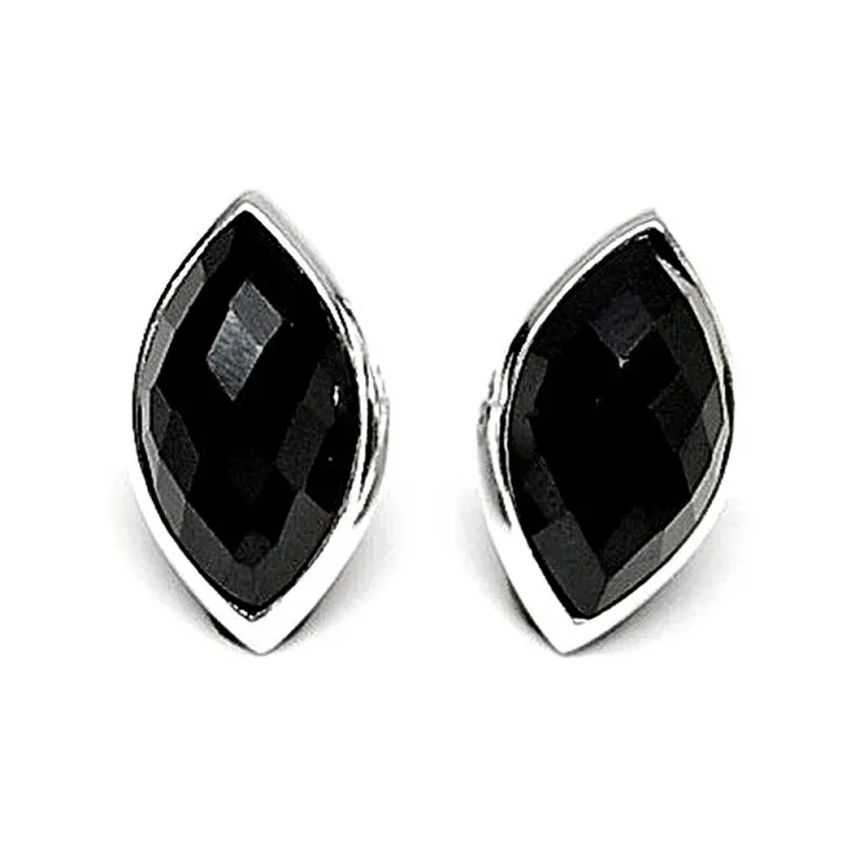 Pendientes plata ley 925m ovalado piedra ónix [AB2531]