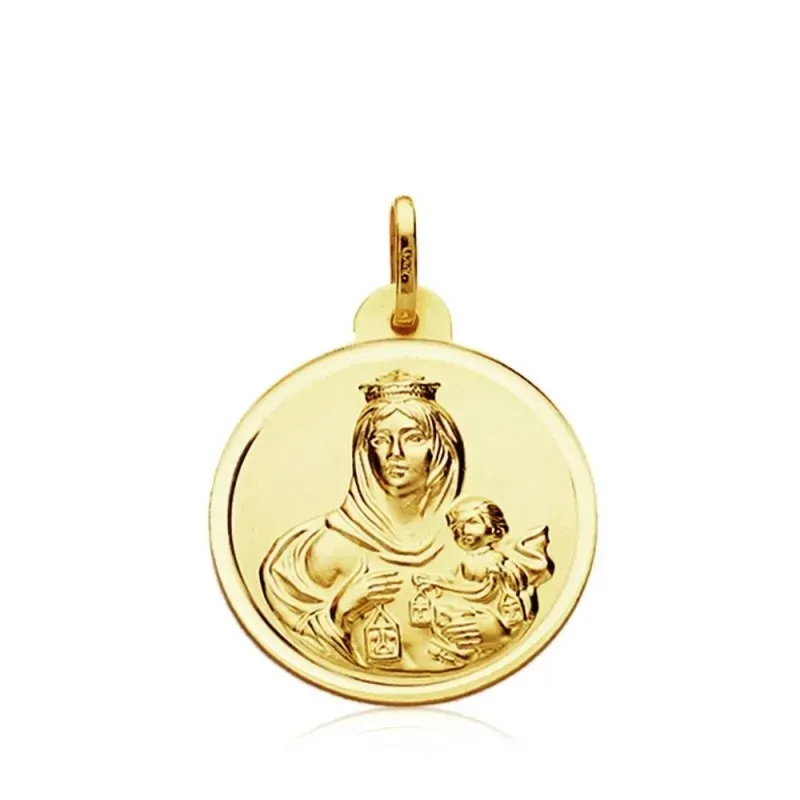 Medalla oro 9k Virgen del Carmen 20mm. [AB3283]