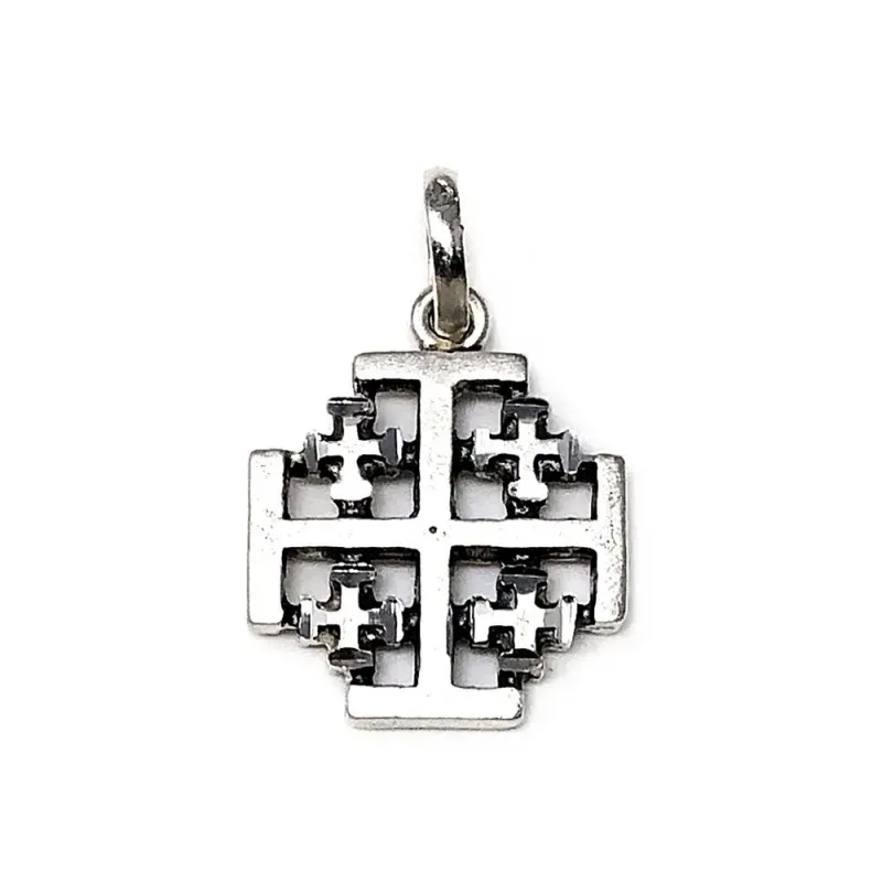 Colgante Plata Ley 925m Cruz Santo Sepulcro Jerusalén 20mm. [AB9287]