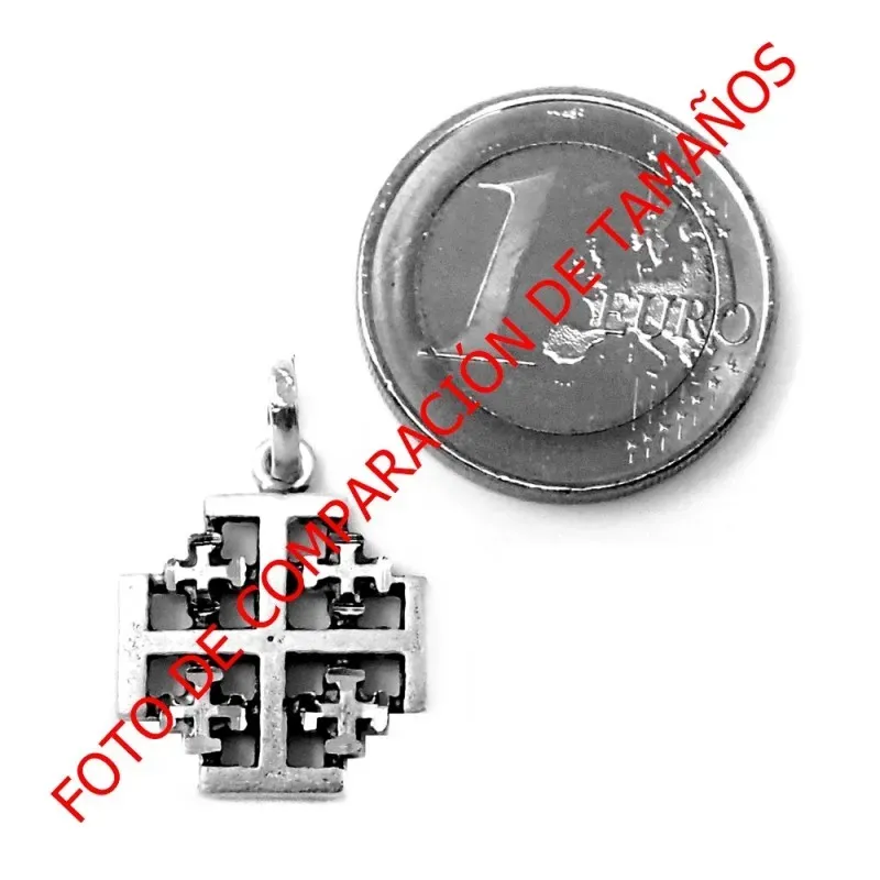 Colgante Plata Ley 925m Cruz Santo Sepulcro Jerusalén 20mm. [AB9287]
