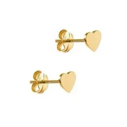 Pendientes plata Ley 925m chapada oro par corazón 5mm. cierre presión mujer