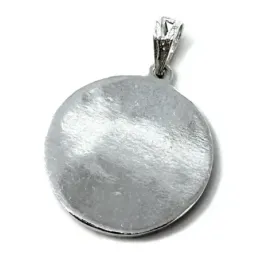 Medalla colgante plata Ley 925m maciza 22mm Nuestra Señora Virgen de Luna de Pozoblanco trasera lisa
