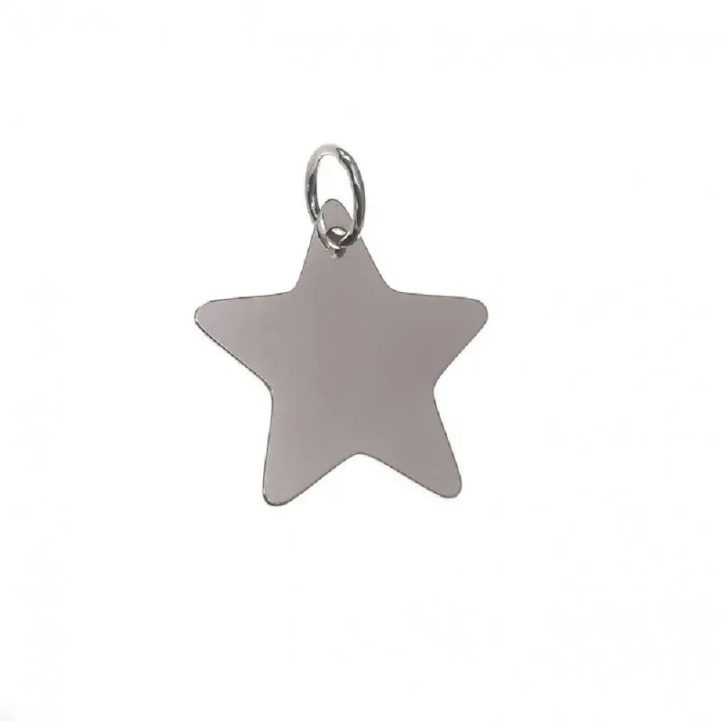 Colgante plata Ley 925m mujer 20 mm. estrella lisa