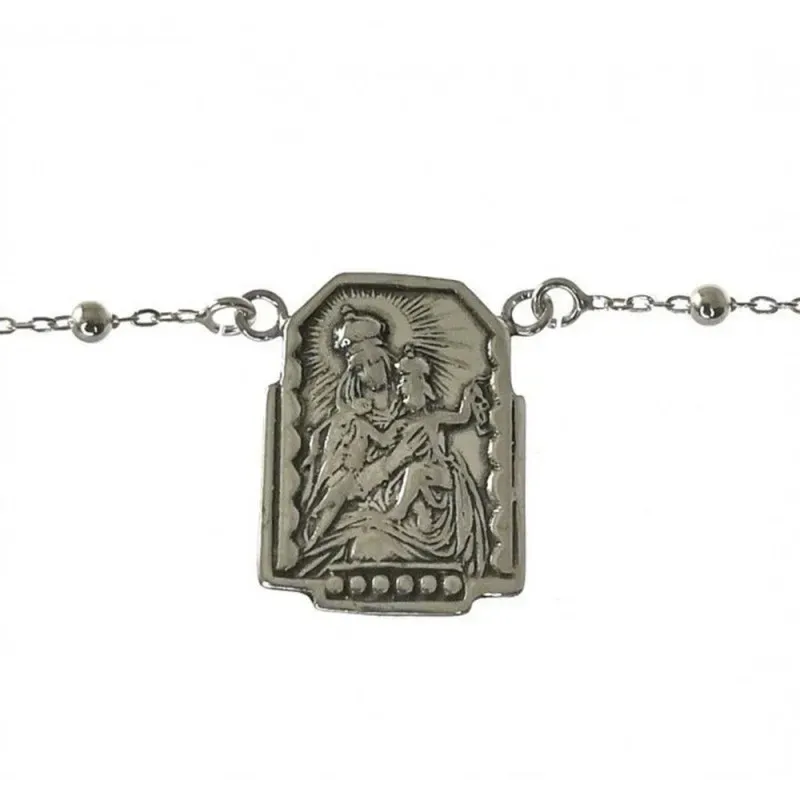 Gargantilla plata Ley 925m mujer escapulario doble cara 2 cm. combina