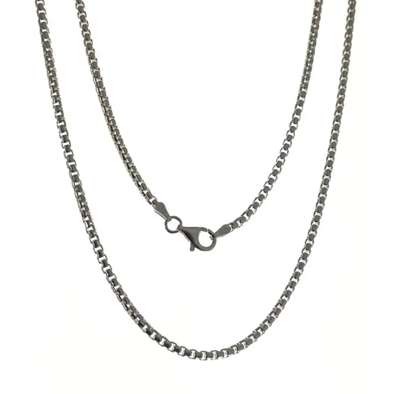 Cadena plata Ley 925m unisex 60 cm. Veneciana redonda mosquetón