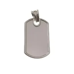 Chapa militar colgante plata Ley 925m lisa 28 mm. relieve bordes