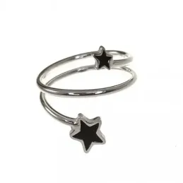 Sortija plata Ley 925m mujer reliada lisa detalle estrellas terminaci