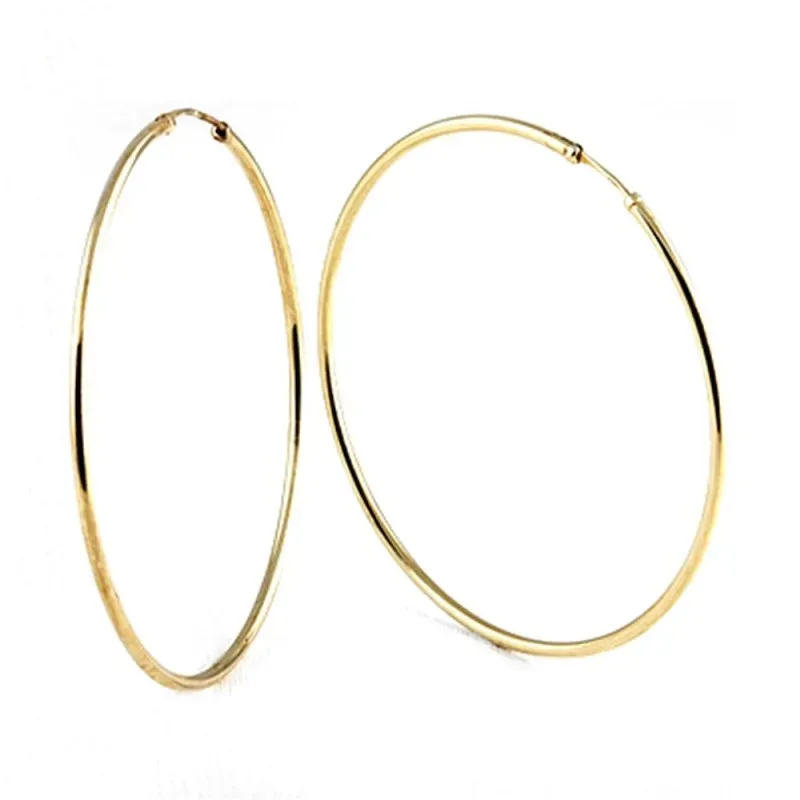 Pendientes oro 18k mujer 45 mm. aros lisos redondos