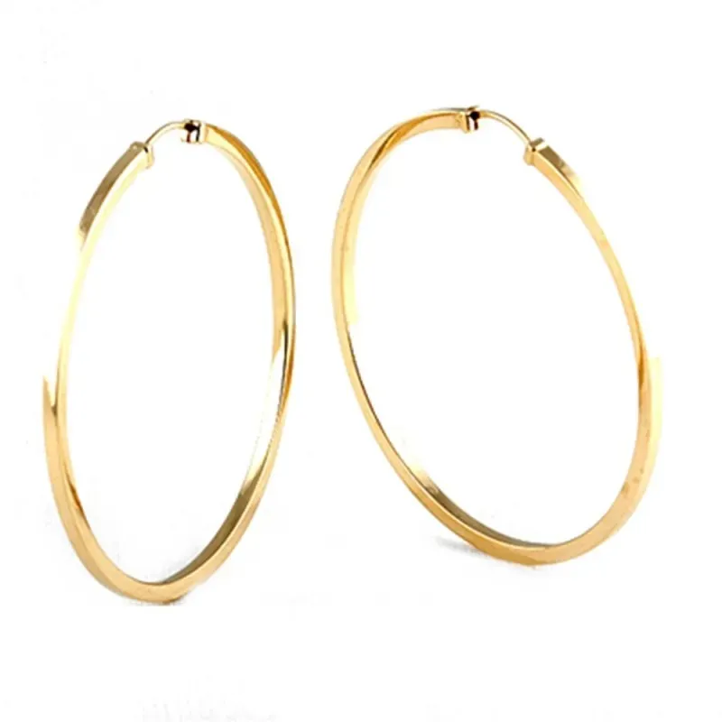 Pendientes oro 18k mujer 55 mm. aros lisos