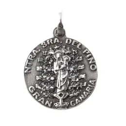 Virgen del Pino Gran Canaria medalla plata Ley 925m. unisex 21 mm. Co