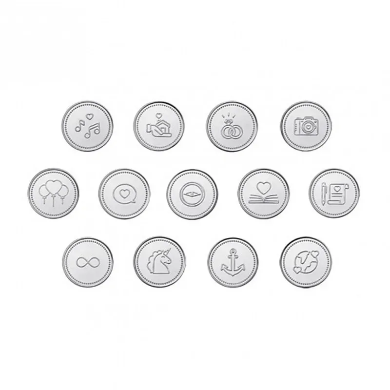 Arras de boda civil plata Ley 925m 20 mm. bisel detalle iconos modern