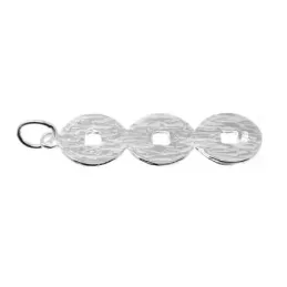 Mantra del Dinero colgante plata Ley 925m amuleto 46 mm. Esmaltado na