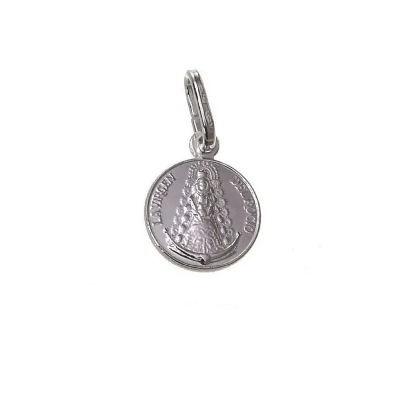 Virgen del Rocío medalla Plata Ley 925m unisex 15 mm. redonda detalle