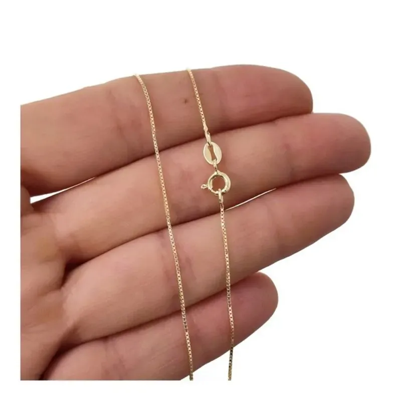 Cadena Plata Ley 925m chapada oro 40 cm. modelo veneciana cierre reas