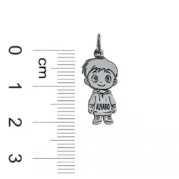Colgante Plata Ley 925m unisex 20 mm. figura niño nombre personalizab