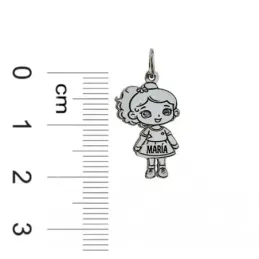 Colgante Plata Ley 925m unisex 20 mm. figura niña nombre personalizab