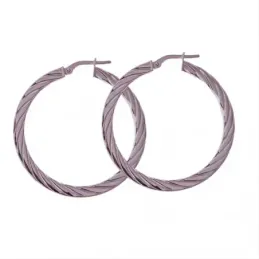 Pendientes Aro Plata Ley 925m mujer 25 mm. reliados