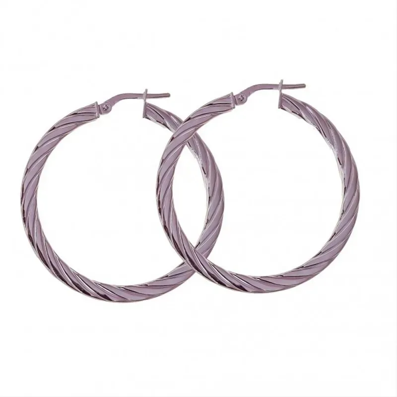 Pendientes Aro Plata Ley 925m mujer 25 mm. reliados