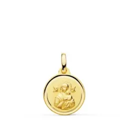 Virgen del Perpetuo Socorro Medalla Oro 9k unisex 14 mm. bisel liso