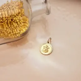 Virgen del Perpetuo Socorro Medalla Oro 9k unisex 12 mm. borde hélice