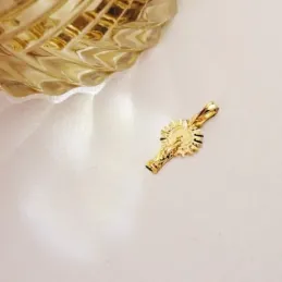 Virgen del Pilar Colgante Oro 9k unisex 21 mm. silueta tallada
