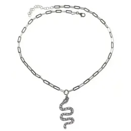 Gargantilla Plata Ley 925m mujer 38 cm. forzada alargada detalle serp